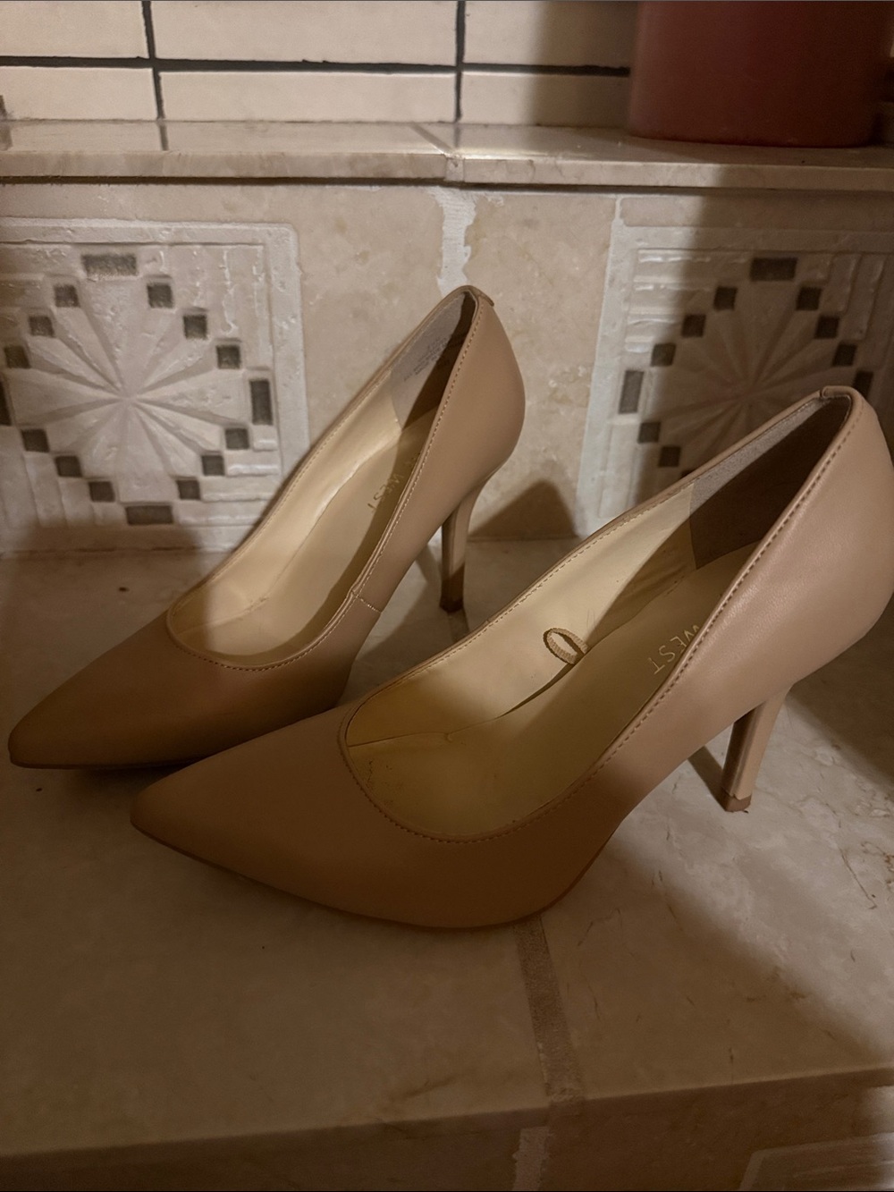 Nine West Beige Pointed-Toe Stiletto Pumps